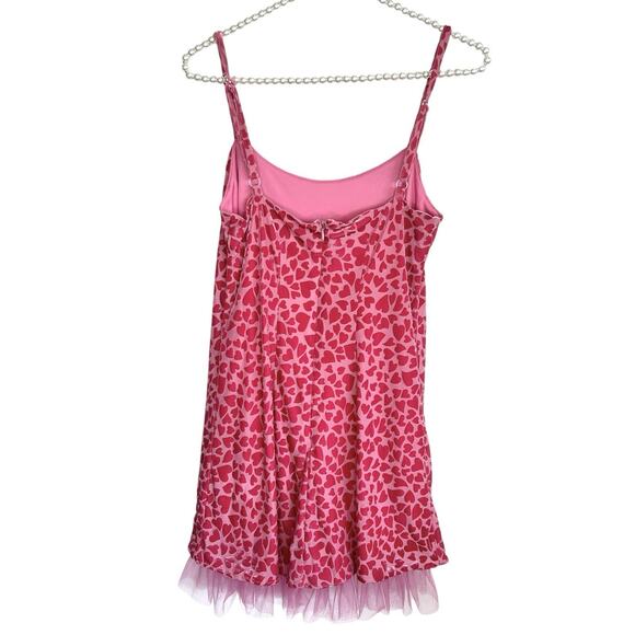Betsey Johnson Urban Outfitters Velvet Burnout Mini Slip Dress XS Hearts Fairy - Picture 2 of 11